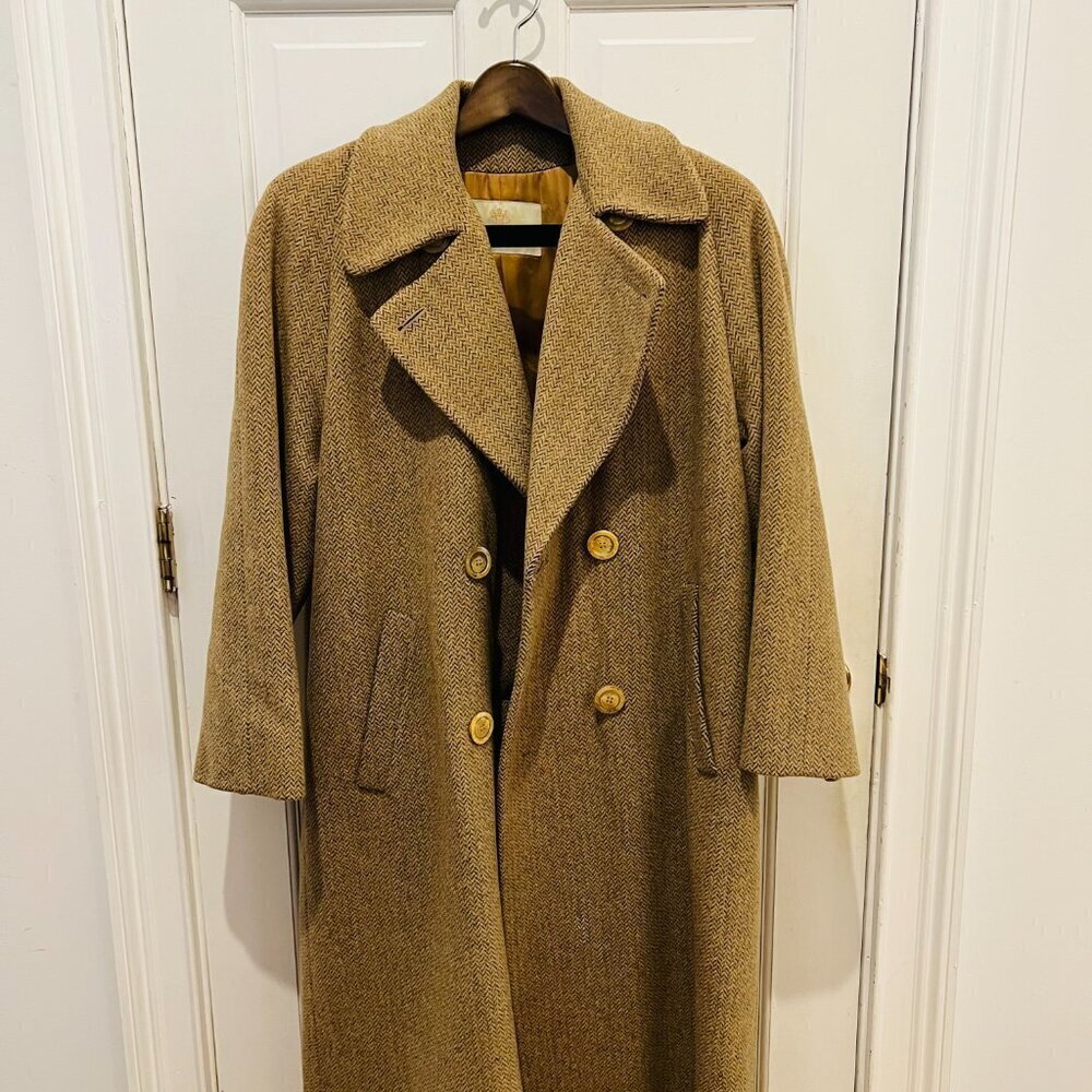 AQUASCUTUM Vintage Wool Cashmere Long Coat Size M Great Condition